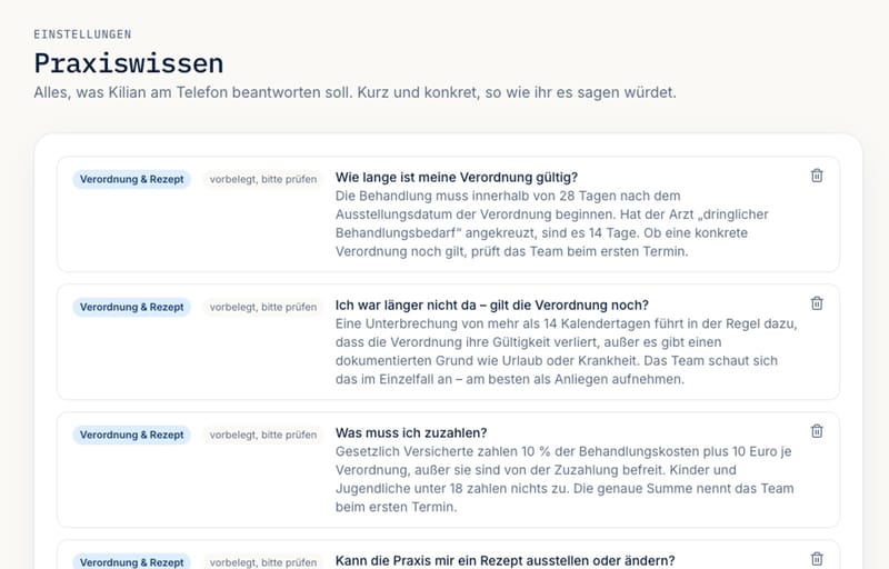 Praxiswissen im KI-Lian Praxis-Bereich: Fragen und Antworten, aus denen Kilian antwortet